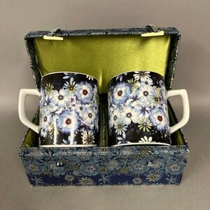 Barnes & Nobel Set of Two
Blue Floral Mugs with Original Gift Box NWOT